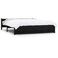 Rám postele černý masivní dřevo 150 × 200 cm King Size, 815053 - Rám postele