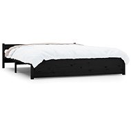 Rám postele černý masivní dřevo 200 × 200 cm, 815068 - Rám postele