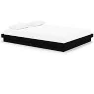 Rám postele černý masivní dřevo 150 × 200 cm King Size, 819916 - Bed Frame