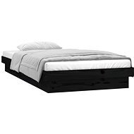 Rám postele s LED světlem černý 90 × 200 cm masivní dřevo, 819961 - Rám postele