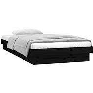 Rám postele s LED černý 75 × 190 cm Small Single masivní dřevo, 820001 - Rám postele
