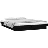 Rám postele s LED černý 120 × 190 cm Small Double masivní dřevo, 820011 - Rám postele