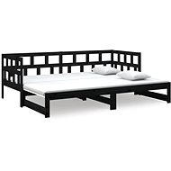 Výsuvná postel černá masivní borovice 2× (90 × 200) cm , 820226 - Postel