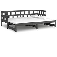 Výsuvná posteľ sivá masívna borovica 2× (90 × 190) cm, 820234 - Rám postele