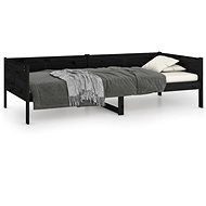 SHUMEE divan 80 × 200 cm, solid pine wood, black, 820246 - Bed