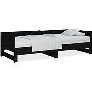 Výsuvná postel černá masivní borovice 2× (80 × 200) cm, 820261 - Postel