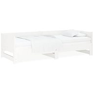 Pull-out bed white solid pine 2× (90 × 190) cm, 820263 - Bed