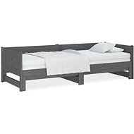 Výsuvná postel šedá masivní borovice 2× (90 × 190) cm, 820264 - Rám postele