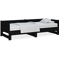 Výsuvná posteľ čierna masívna borovica 2× (90 × 190) cm, 820266 - Rám postele