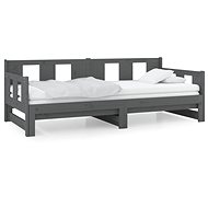 Výsuvná postel šedá masivní borovice 2× (80 × 200) cm, 820289 - Postel