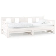 Výsuvná posteľ biela masívna borovica 2× (90 × 190) cm, 820293 - Rám postele