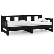 Výsuvná postel černá masivní borovice 2× (90 × 190) cm, 820296 - Rám postele