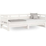 Výsuvná posteľ biela masívna borovica 2× (90 × 200) cm, 820313 - Rám postele