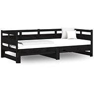 Výsuvná postel černá masivní borovice 2× (90 × 200) cm, 820316 - Postel
