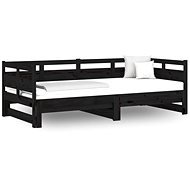 Výsuvná postel černá masivní borovice 2× (90 × 190) cm, 820326 - Rám postele