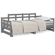 Výsuvná posteľ sivá masívna borovica 2× (90 × 190) cm, 820354 - Rám postele