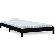 Stohovatelná postel černá 80 × 200 cm masivní borovice, 820401 - Rám postele
