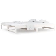 Výsuvná posteľ biela 2× (90 × 190) cm masívna borovica, 820438 - Rám postele
