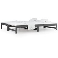 Výsuvná posteľ sivá 2× (90 × 190) cm masívna borovica, 820439 - Rám postele