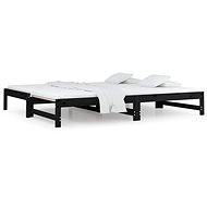 Výsuvná posteľ čierna 2× (90 × 190) cm masívna borovica, 820441 - Rám postele
