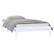 Rám postele s LED světlem bílý 90 × 200 cm masivní dřevo, 820592 - Rám postele