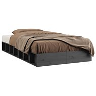 Rám postele šedý 100 × 200 cm masivní dřevo, 820688 - Postel