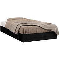 Rám postele černý 75 × 190 cm Small Single masivní dřevo, 820700 - Rám postele