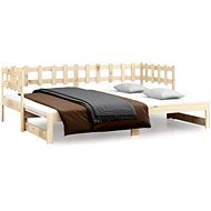 Výsuvná posteľ 2× (90 × 190) cm masívna borovica, 820776 - Rám postele