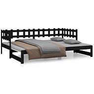 Výsuvná posteľ čierna 2× (90 × 190) cm masívna borovica, 820780 - Rám postele