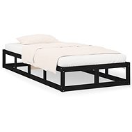 Bed frame black 90 × 200 cm solid wood, 820785 - Bed