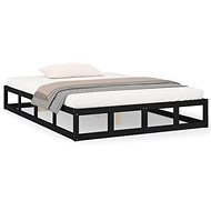 Rám postele černý 200 × 200 cm masivní dřevo, 820820 - Rám postele