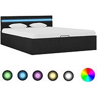 Bed frame with storage space LED dark gray textile 120x200cm - Bed Frame
