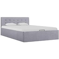 Bed frame with storage space light gray textile 120x200 cm - Bed Frame