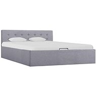 Bed frame with storage space light gray textile 140x200 cm - Bed Frame