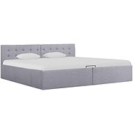 Bed frame with storage space light gray textile 180x200cm - Bed Frame
