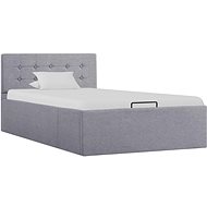 Bed frame with storage space light gray textile 90x200 cm - Bed Frame