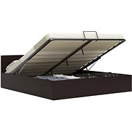 Bed frame with storage space gray faux leather 180x200 cm - Bed Frame