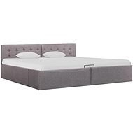 Bed frame with storage space taupe textile 180x200 cm - Bed Frame