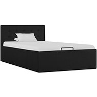 Bed frame with storage space dark gray textile 100x200 cm - Bed Frame