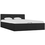 Bed frame with storage space dark gray textile 140x200 cm - Bed Frame