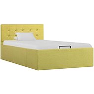 Bed frame with storage space green textile 100x200 cm - Bed Frame