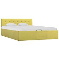 Bed frame with storage space green textile 140x200 cm - Bed Frame
