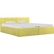 Bed frame with storage space green textile 160x200 cm - Bed Frame