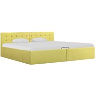 Bed frame with storage space green textile 180x200 cm - Bed Frame