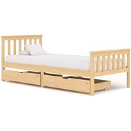 Bed frame with 2 drawers solid pine wood 100x200 cm - Bed Frame