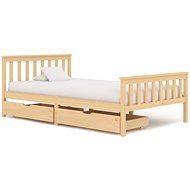 Bed frame with 2 drawers solid pine wood 120x200 cm - Bed Frame