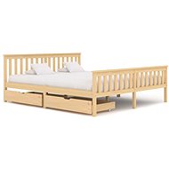 Bed frame with 2 drawers solid pine wood 180x200 cm - Bed Frame