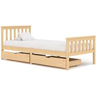 Bed frame with 2 drawers solid pine wood 90x200 cm - Bed Frame
