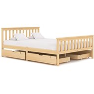 Bed frame with 4 drawers solid pine wood 140x200 cm - Bed Frame