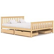 Bed frame with 4 drawers solid pine wood 160x200 cm - Bed Frame